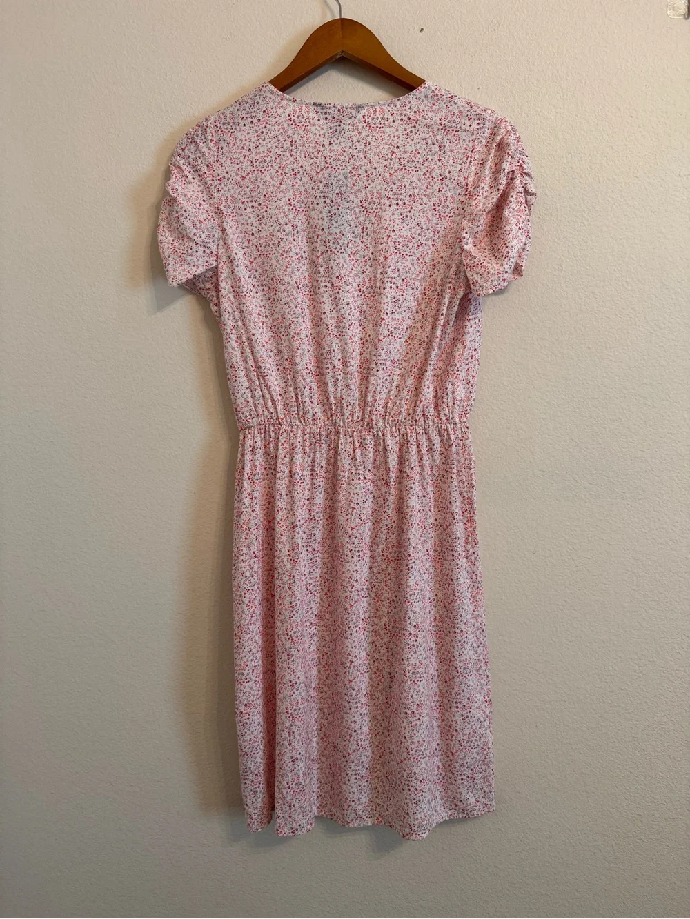 Banana Republic Floral Print Ruched-sleeve dress